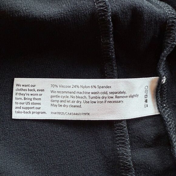 Eileen Fisher Stretch Crepe Square Neck Knee Length Jumper Dress in Black Size M - Picture 9 of 12